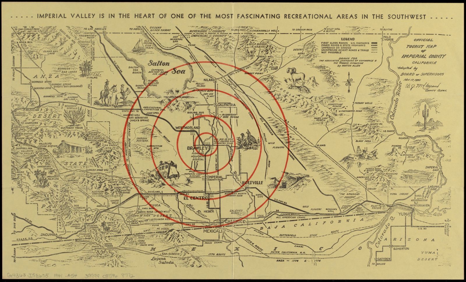 Official tourist map of Imperial County, California, Boston Public Library - undated