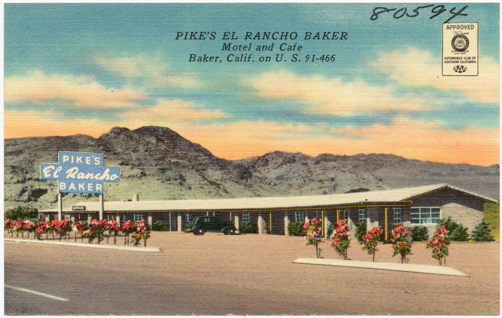 Pike's El Rancho Baker, Motel and Café, Boston Public Library - undated