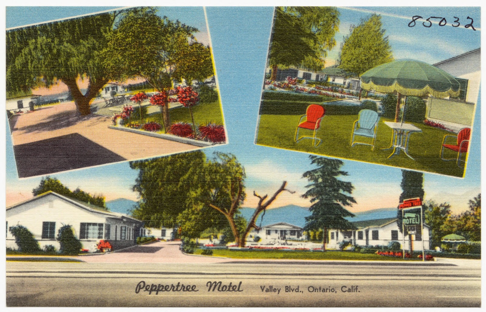 Peppertree Motel, Valley Blvd., Ontario, Calif., Boston Public Library - undated