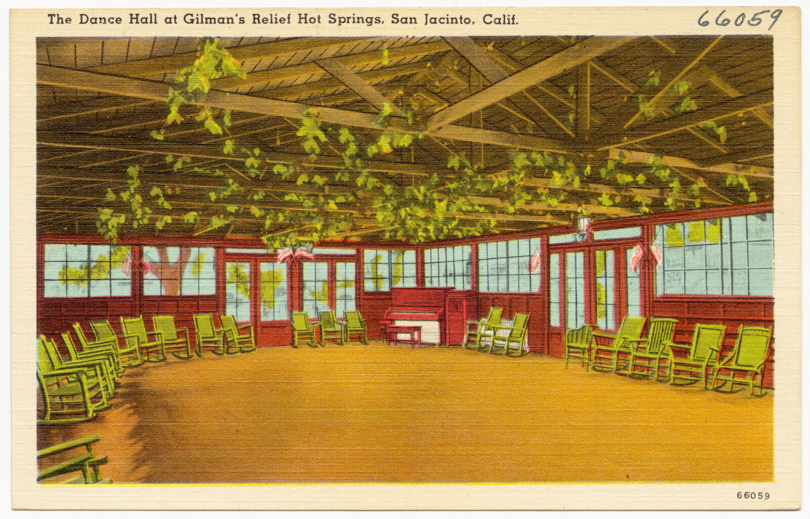 The Dance Hall at Gilman's Relief Hot Springs, San Jacinto, Calif., Boston Public Library - undated
