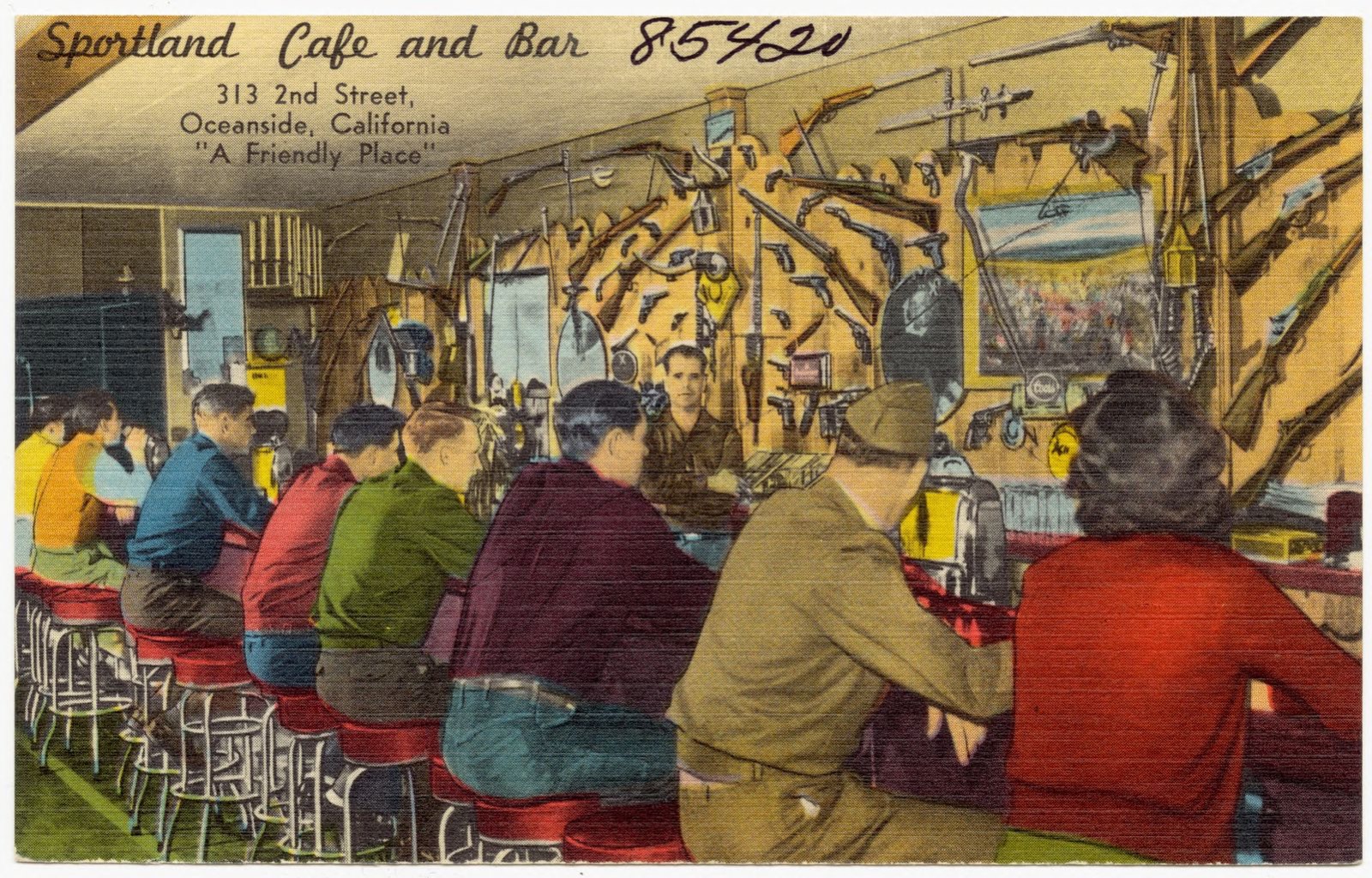 Sportland Cafe and Bar, 313 2nd Street, Oceanside, California, Boston Public Library - undated