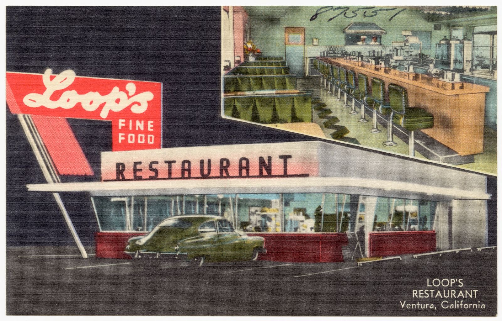Loop's Restaurant, Ventura, California, Boston Public Library - undated