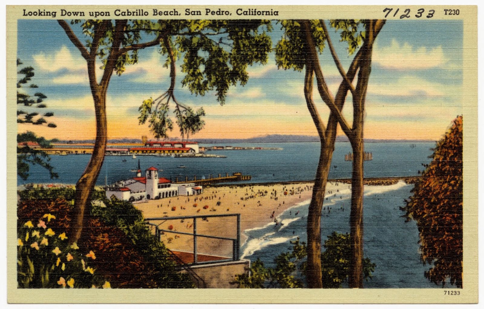 Looking Down upon Cabrillo Beach, San Pedro, California, Boston Public Library - undated
