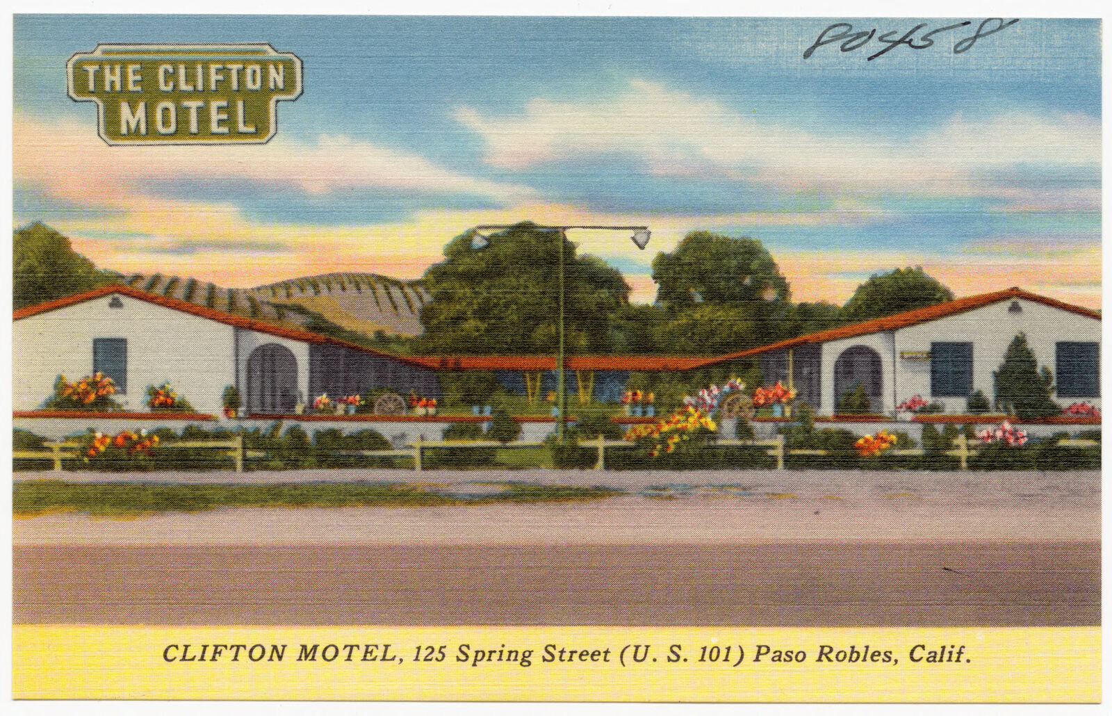 The Clifton Motel, 125 Spring Street (U. S. 101) Paso Robles, Calif., Boston Public Library - undated