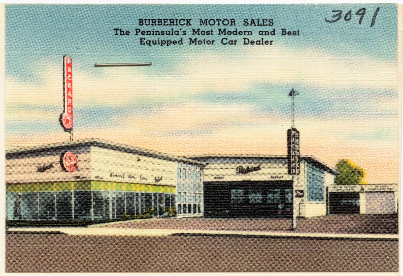 Burberick Motor Sales, The Peninsula's Most Modern and Best Equipped Motor Car Dealer, Boston Public Library - undated