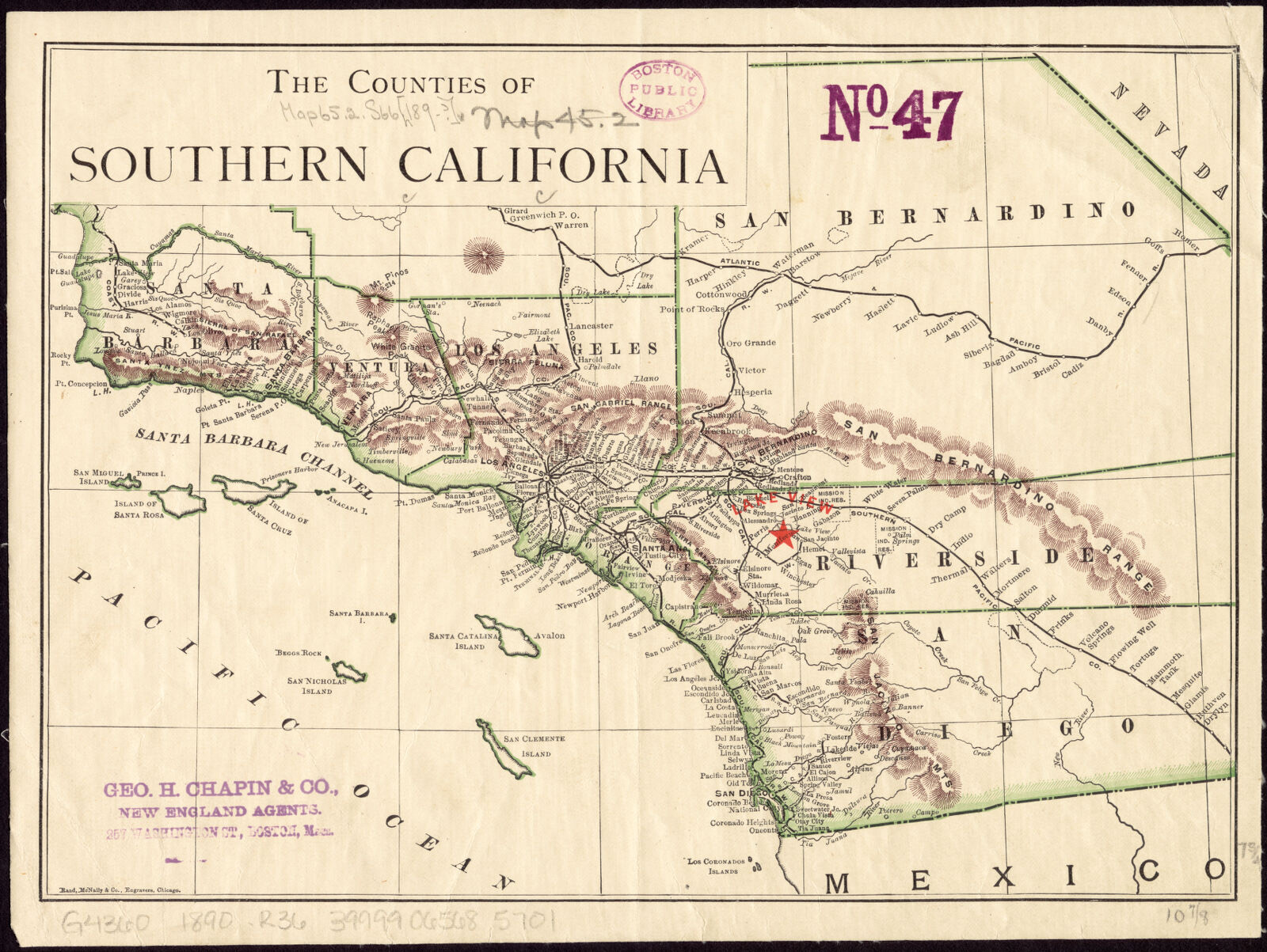 The counties of Southern California, Boston Public Library - undated