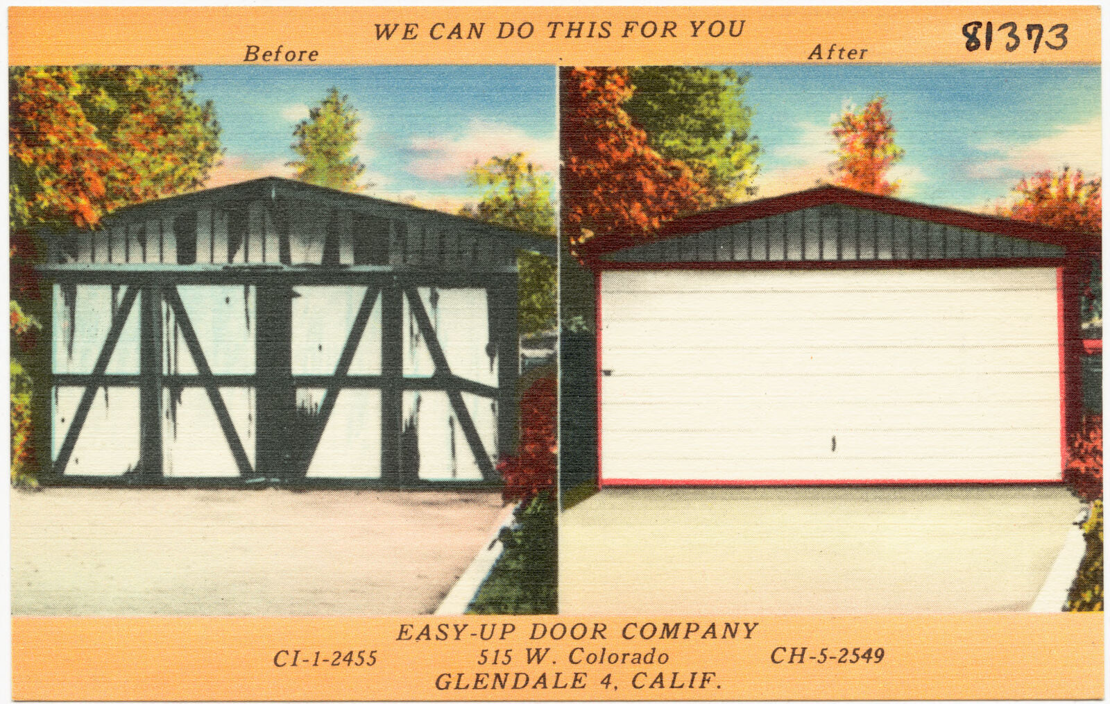 Easy Up Door Company, 515 W. Colorado, Glendale 4, Calif., We can do this for you., Boston Public Library - undated