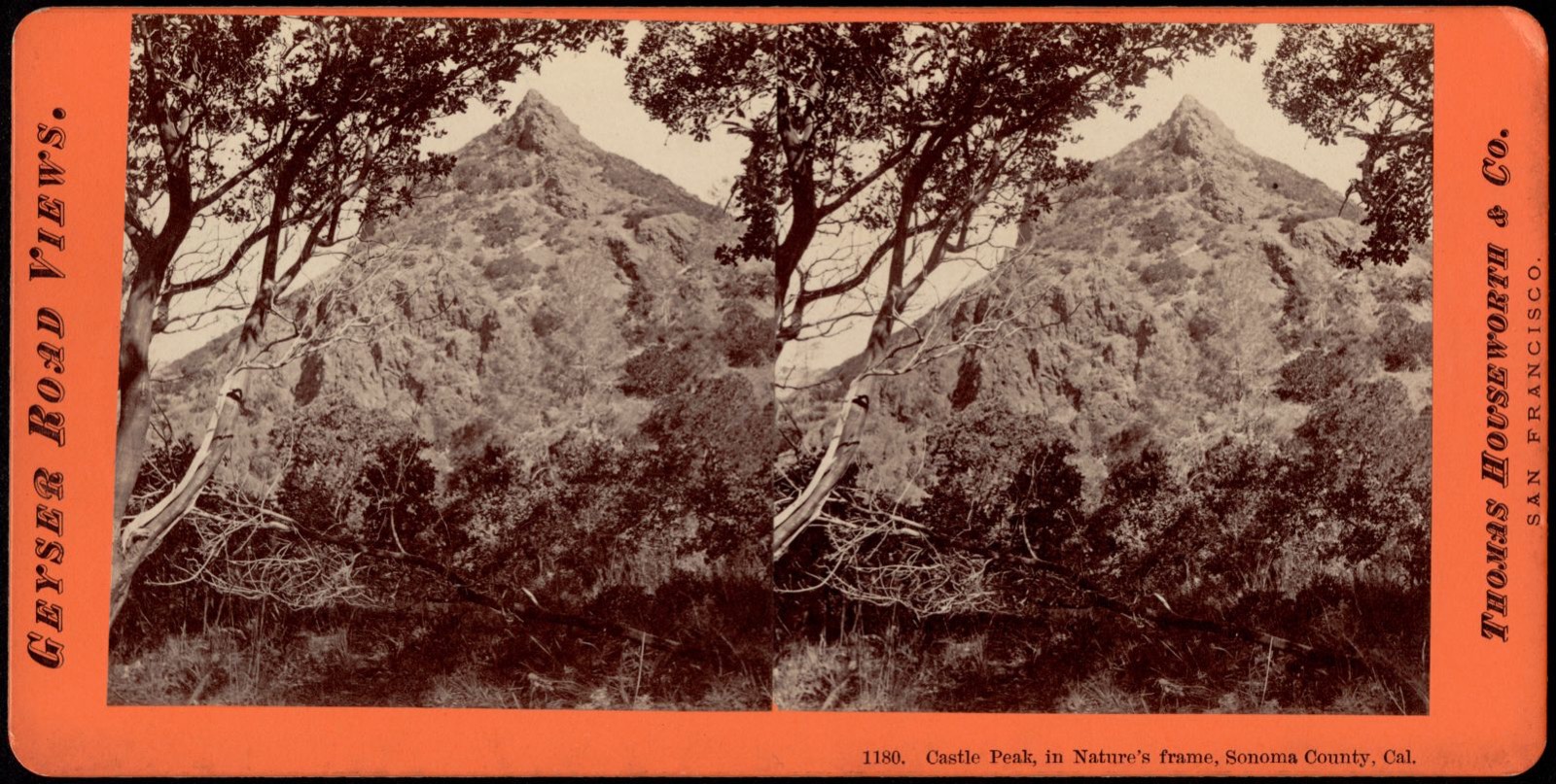 Castle Peak, in nature's frame, Sonoma County, Cal., Boston Public Library - undated