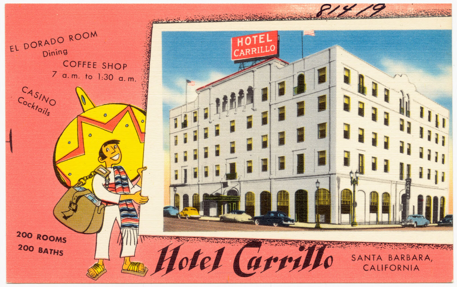 Hotel Carrillo, Santa Barbara, California, Boston Public Library - undated