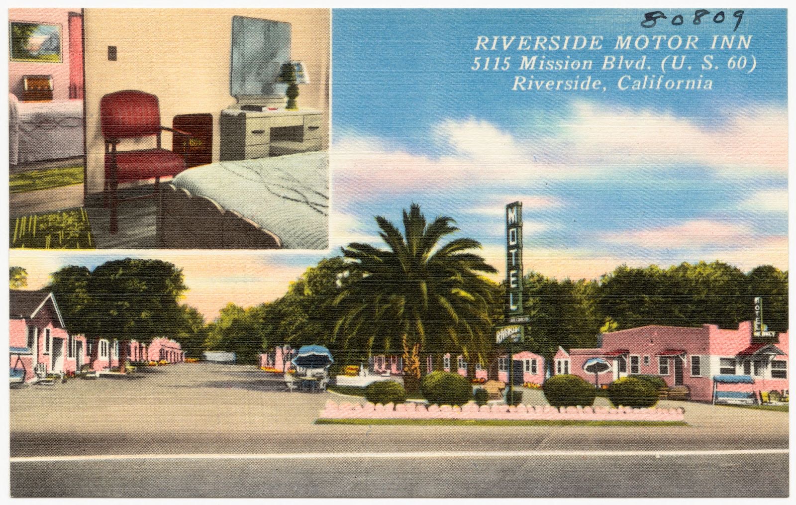 Riverside Motor Inn, 5115 Mission Blvd. (U. S. 60), Riverside, California, Boston Public Library - undated