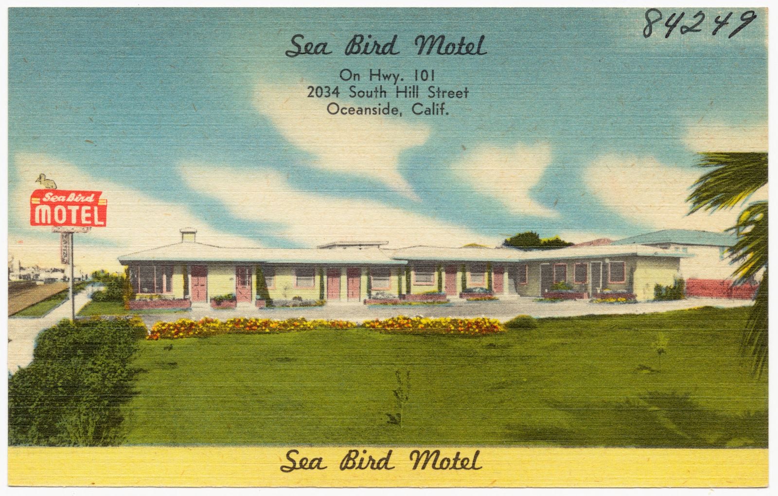 Sea Bird Motel, On Hwy. 101, 2034 South Hill Street, Oceanside, Calif., Boston Public Library - undated