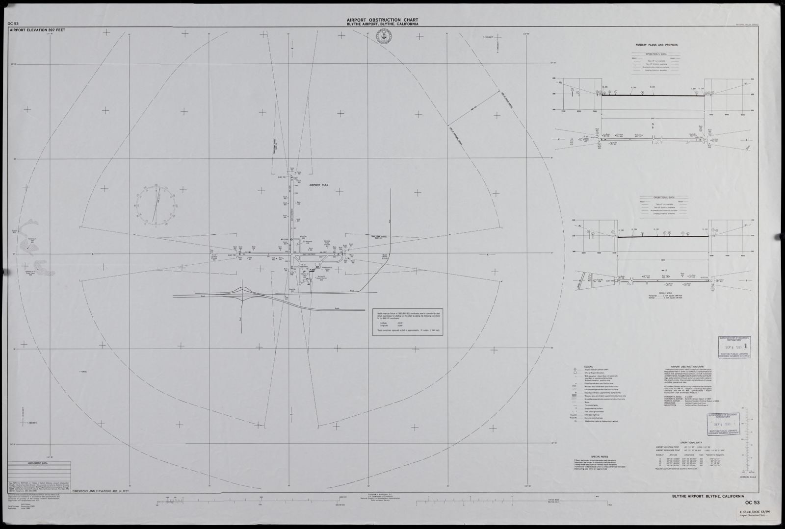 Airport obstruction chart OC 53, Blythe Airport, Blythe, California, Boston Public Library - undated