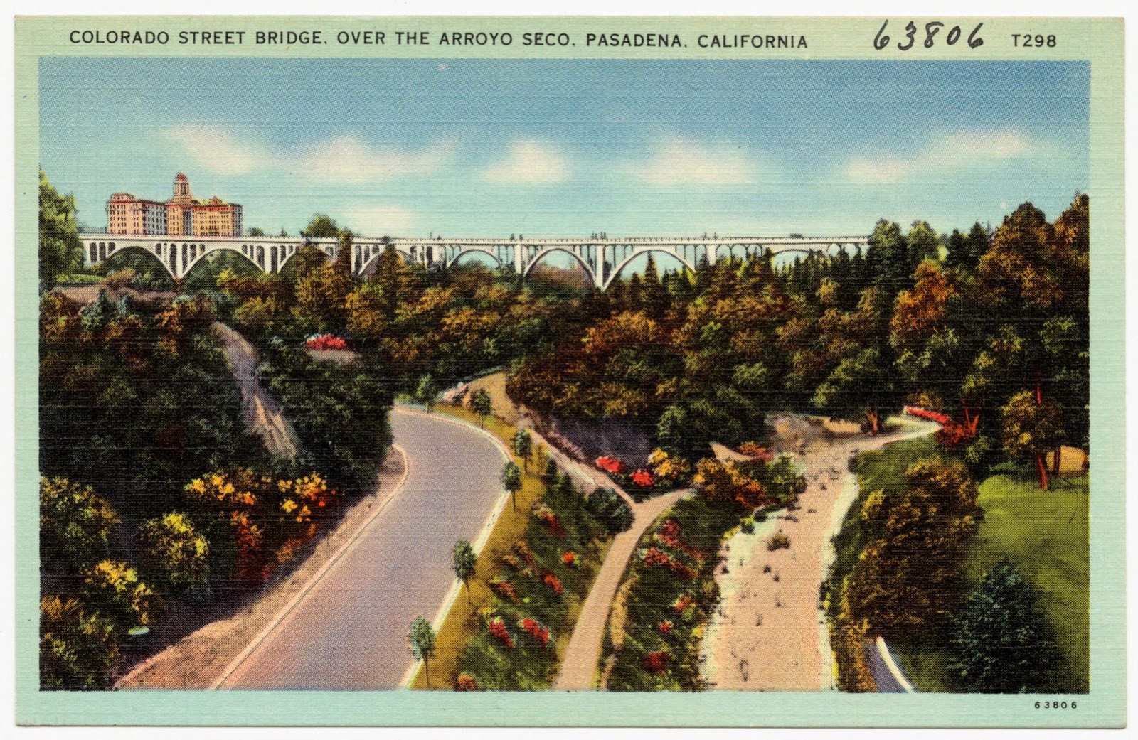 Colorado Street Bridge, over the Arroyo Seco, Pasadena, California, Boston Public Library - undated