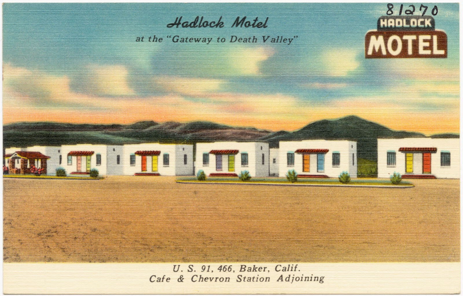 Hadlock Motel at the "Gateway to Death Valley", Boston Public Library - undated