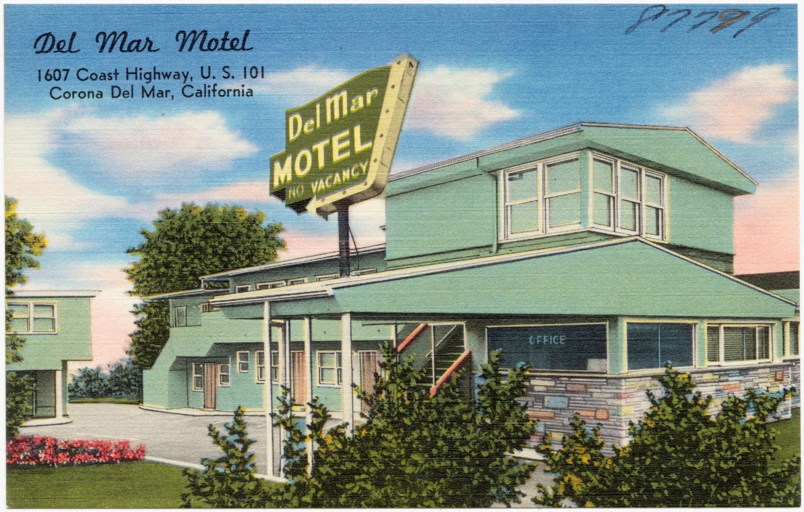 Del Mar Motel, 1607 Coast Highway, U. S. 101, Corona Del Mar, California, Boston Public Library - undated