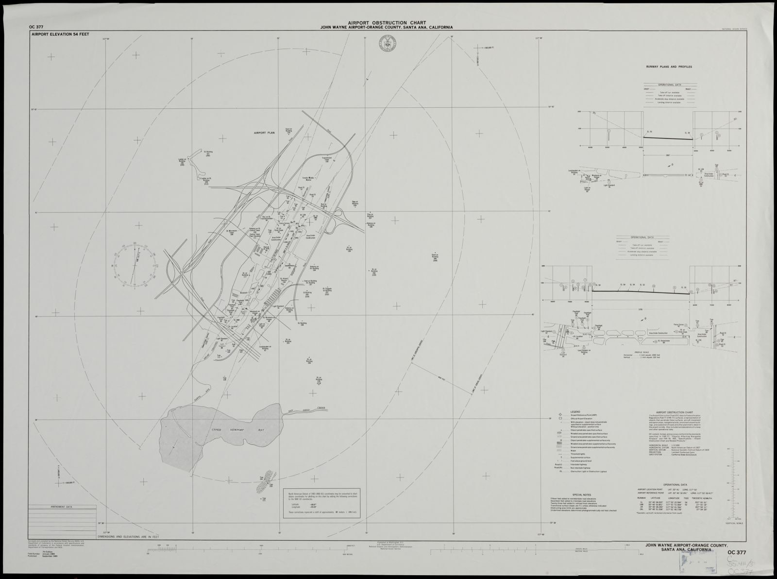 Airport obstruction chart, OC 377, John Wayne Airport-Orange County, Santa Ana, California, Boston Public Library - undated