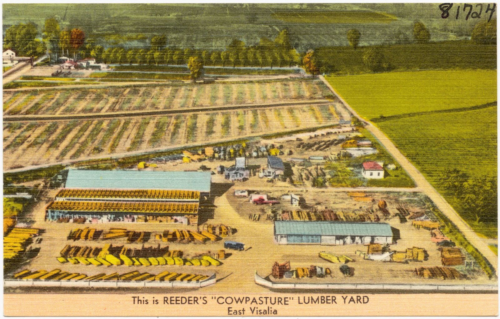 This is Reeder's "Cowpasture" Lumber Yard, East Visalia, Boston Public Library - undated