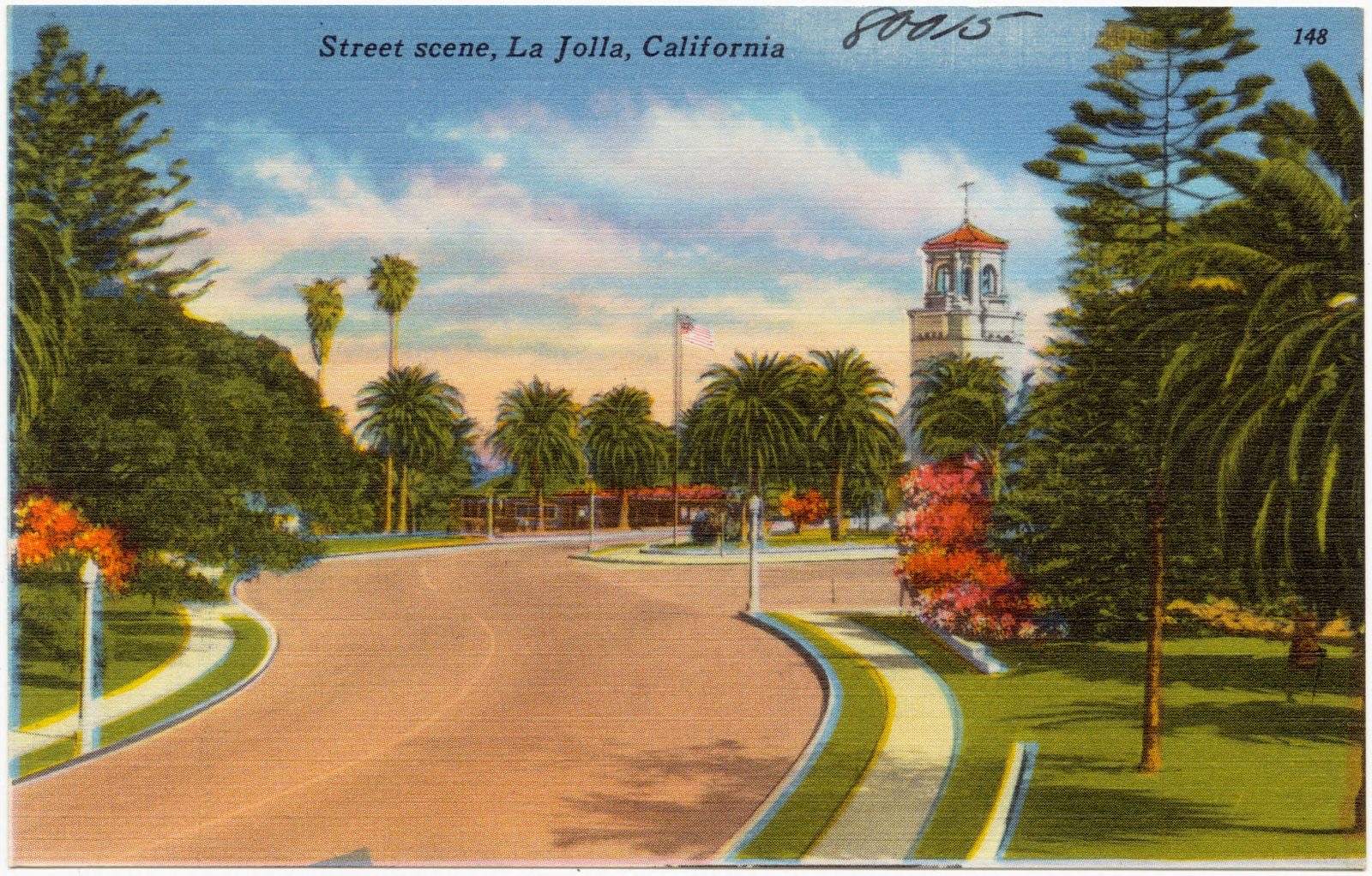 Street scene, La Jolla, California, Boston Public Library - undated