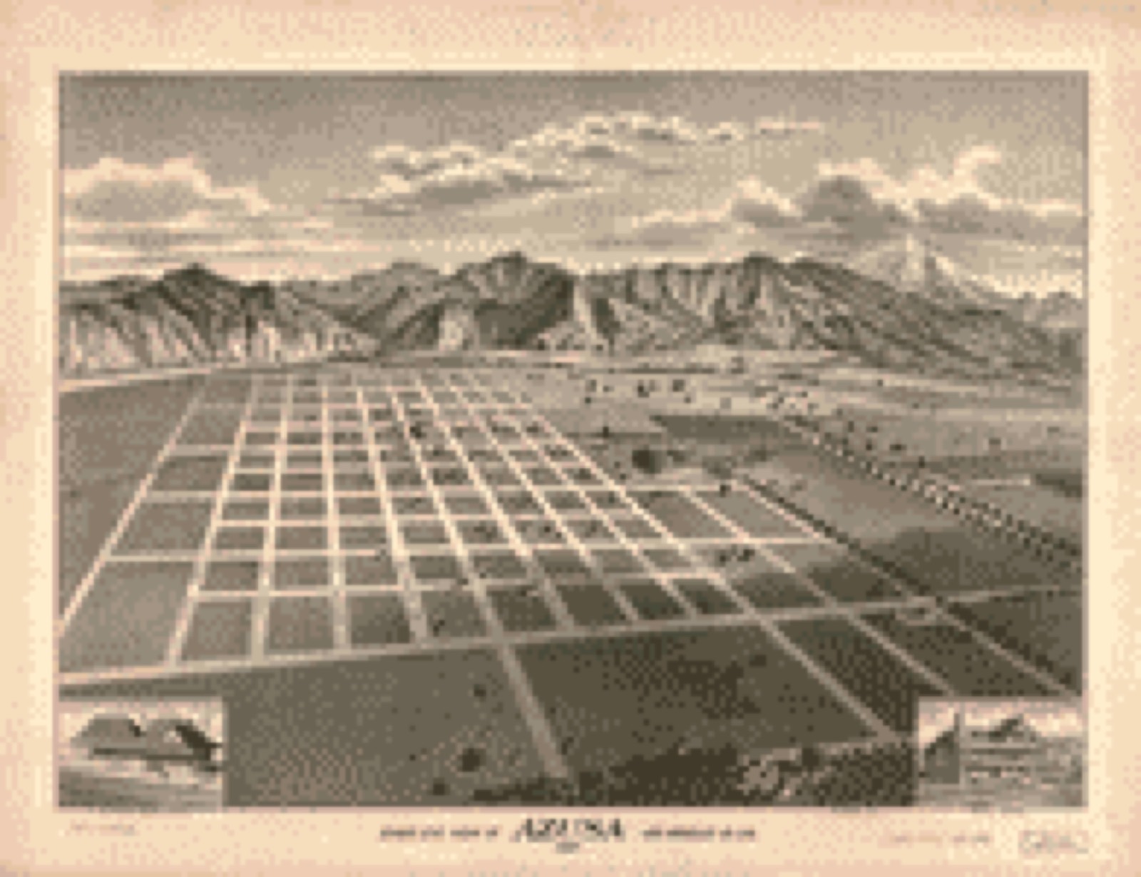 Bird's-eye view, 1887 - Bird's eye view of Azusa, Los Angeles Co. Cal., 1887