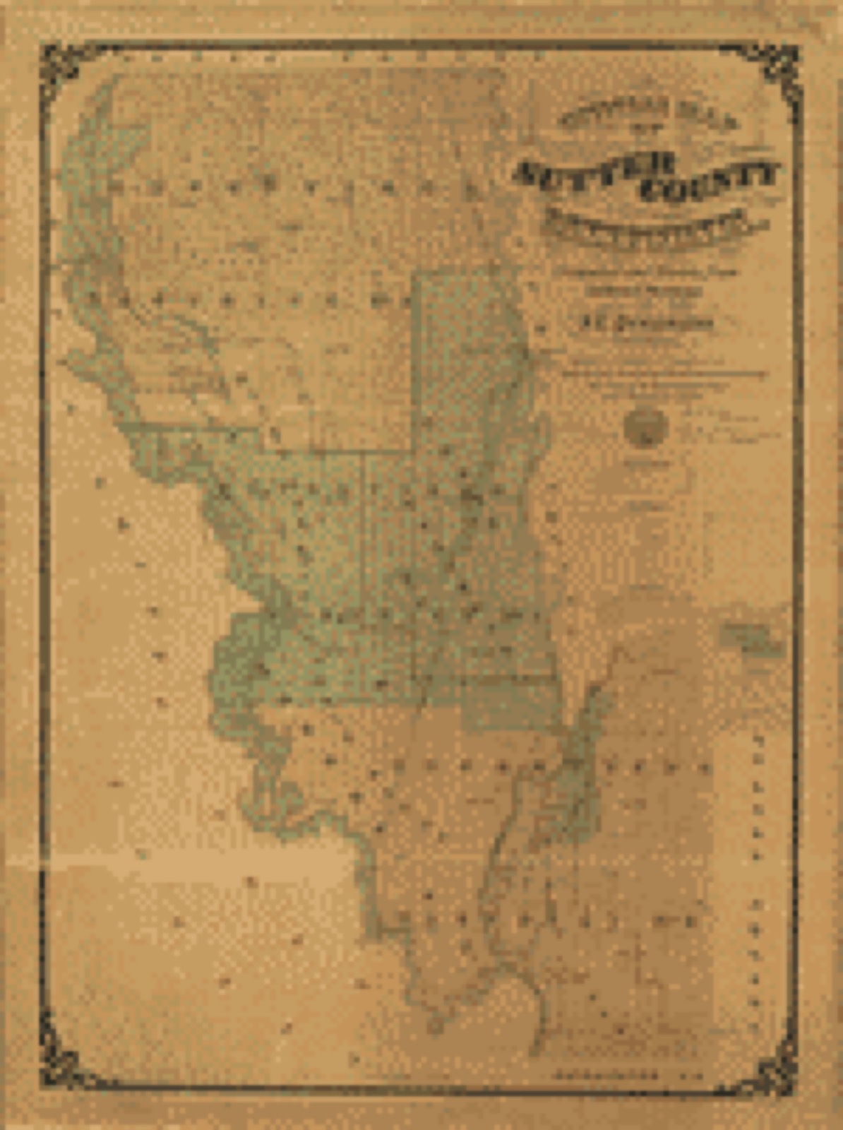 Land ownership map, 1873 - Official map of Sutter County, California