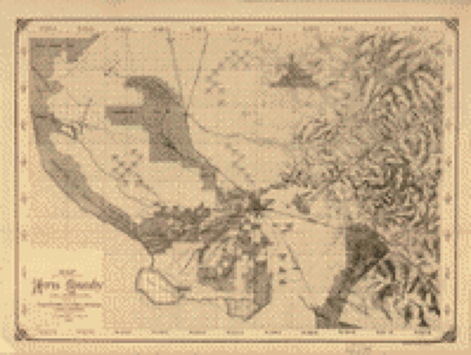 Land ownership map, 1888 - Map of a portion of Kern County, California. : showing ranches, lakes, rivers, canals, sloughs, and artesian wells
