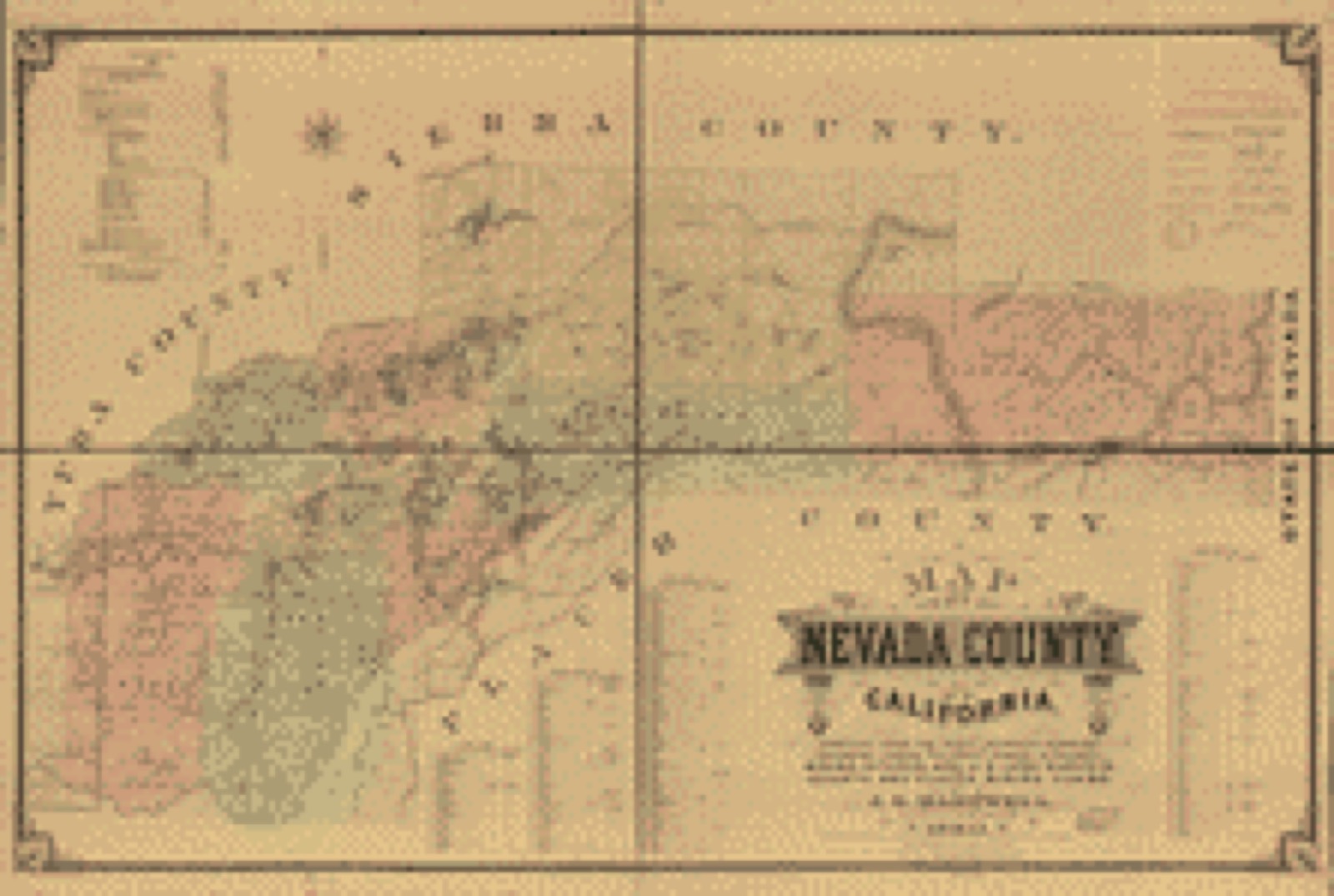 Land ownership map, 1880 - Map of Nevada County, California