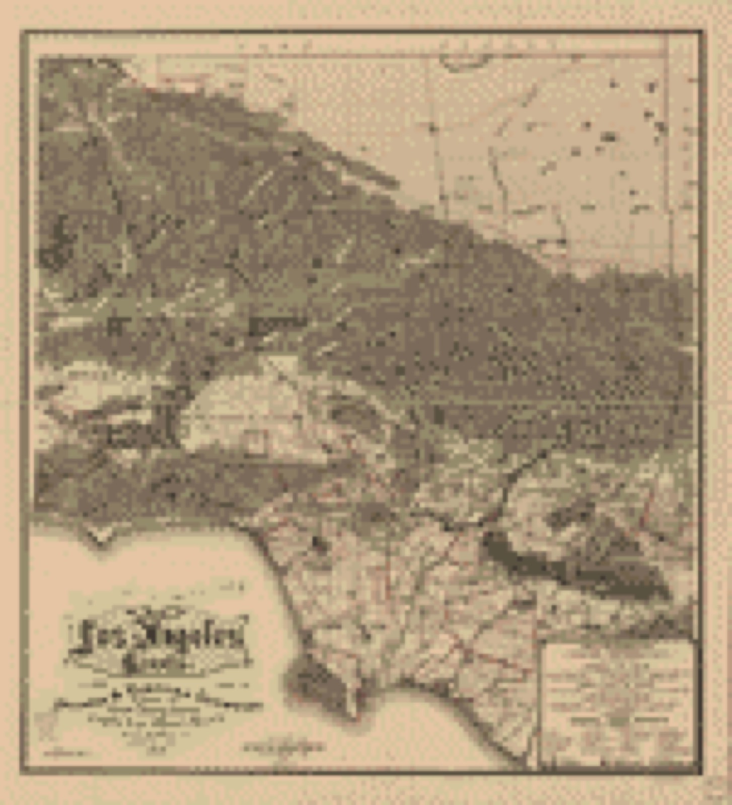 Land ownership map, 1900 - Sectional & road map of Los Angeles County : including part of Orange and Ventura counties, showing the oil and mining districts