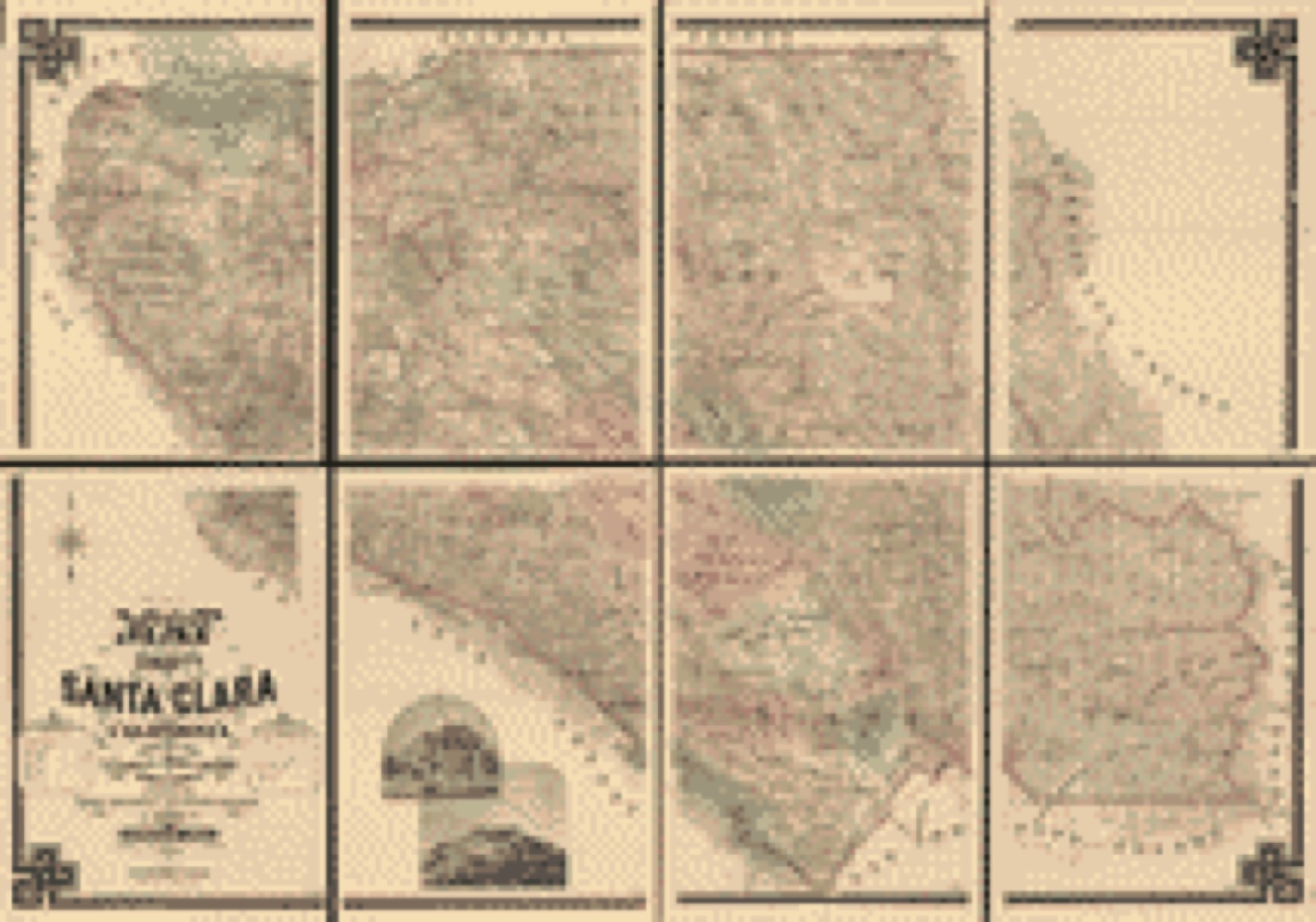Land ownership map, 1890 - Official map of the County of Santa Clara, California : compiled from U.S. surveys, county records, and private surveys and the tax-list of 1889, by order of the Hon. Board of Supervisors
