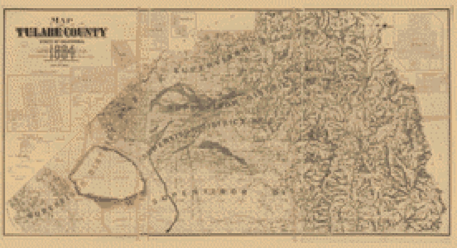 Land ownership map, 1884 - Map of Tulare County, State of California