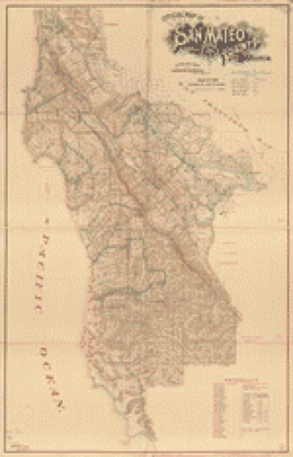 Land ownership map, 1894 - Official map of San Mateo County, California