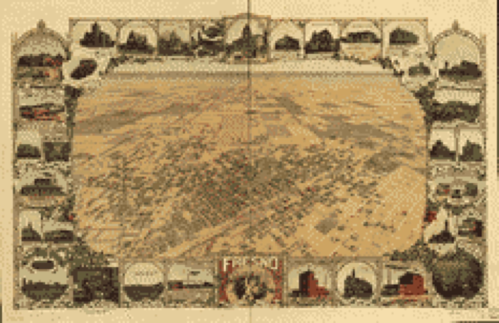Bird's-eye view, 1901 - Fresno, California 1901