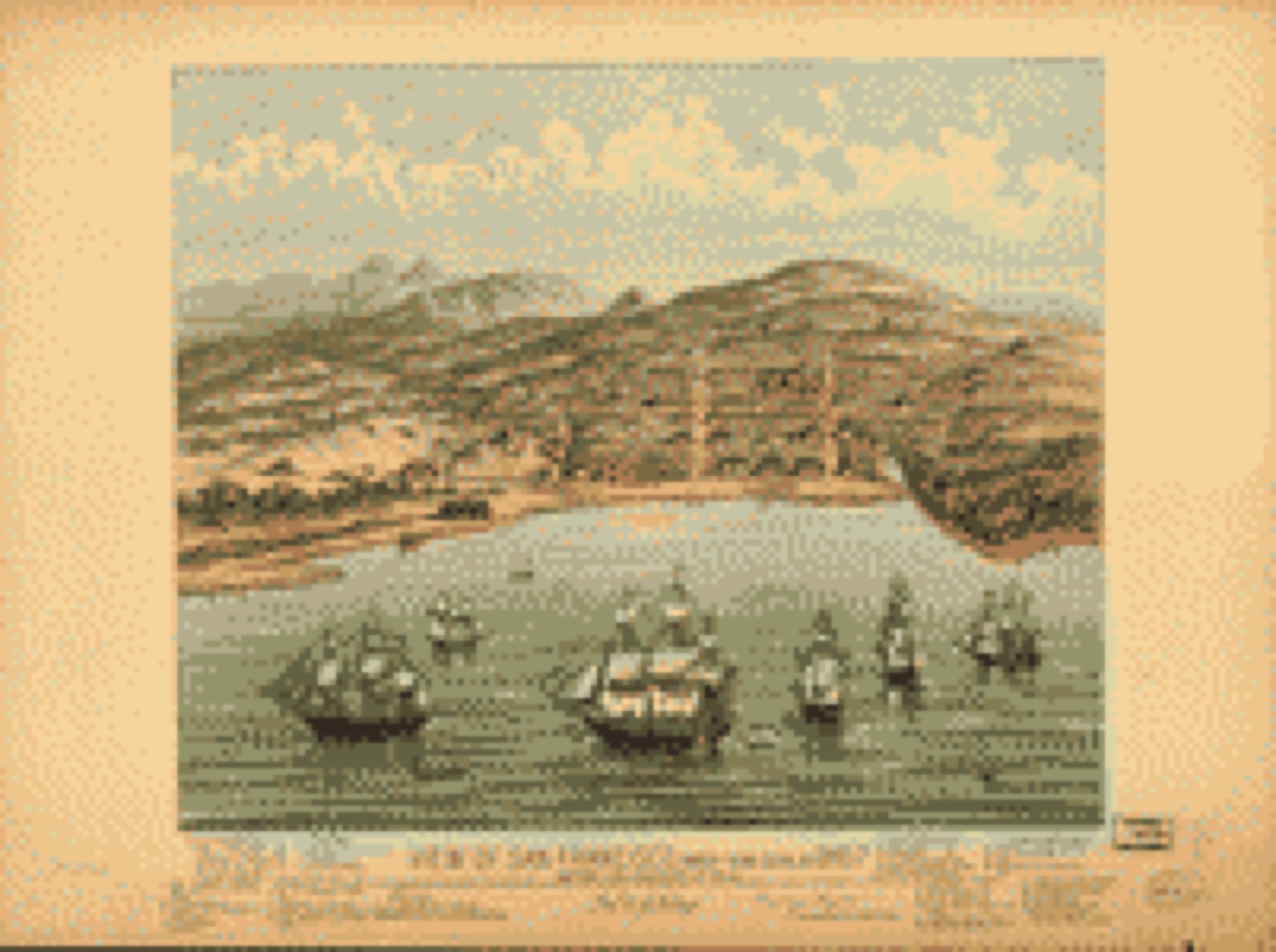Bird's-eye view, undated - View of San Francisco, formerly Yerba Buena, in 1846-7 before the discovery of gold