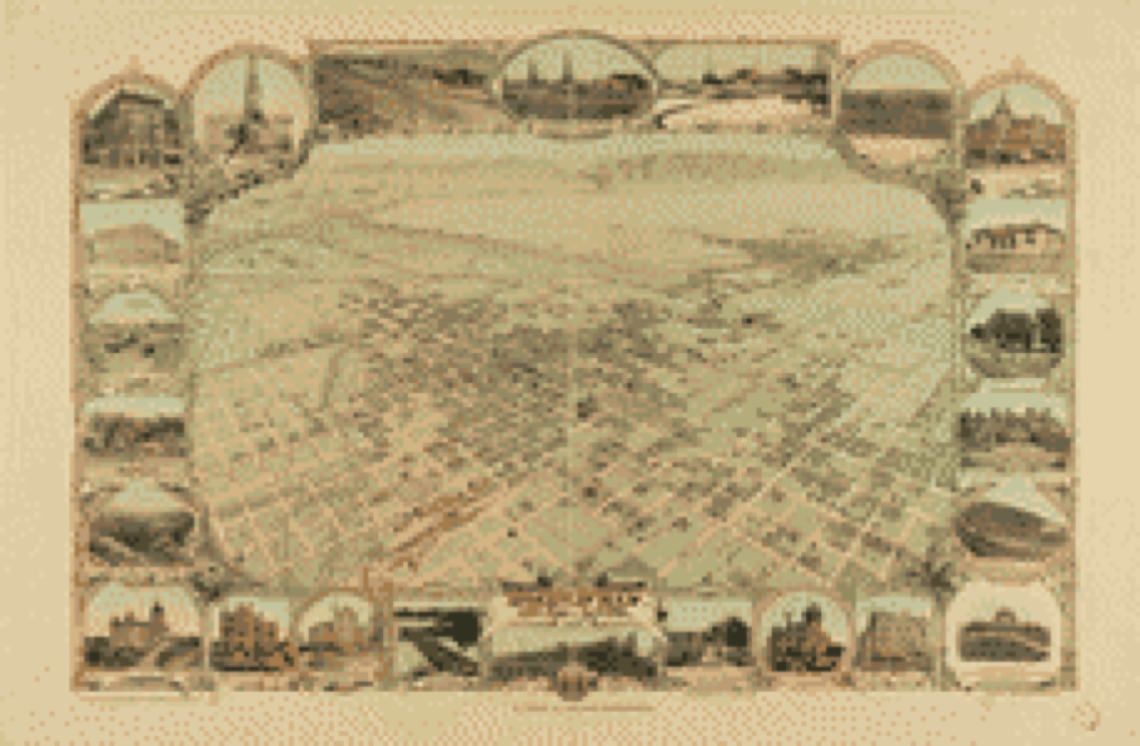 Bird's-eye view, 1901 - Bakersfield, Kern County, California, 1901