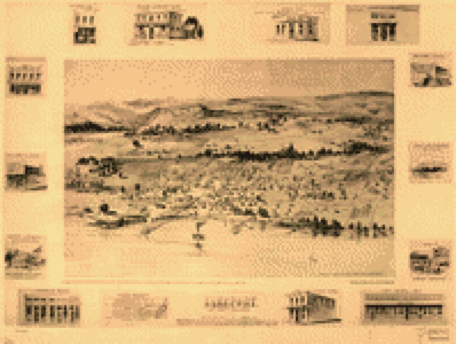 Bird's-eye view, 1888 - Lakeport, Lake County, California, the Switzerland of America