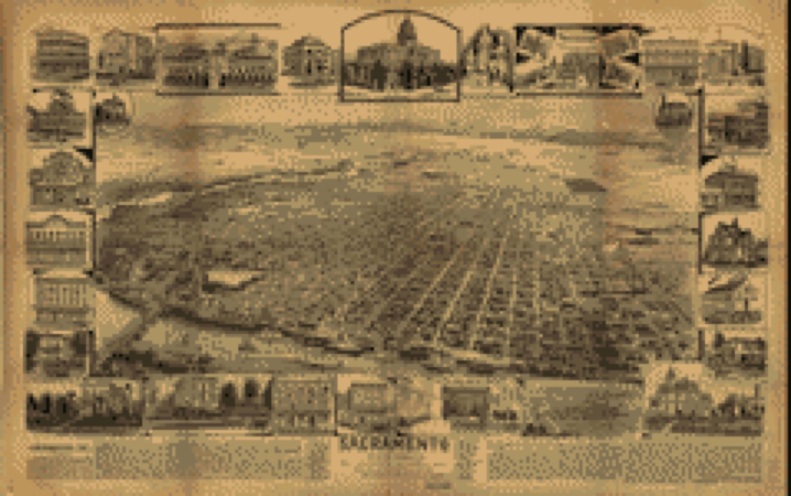 Bird's-eye view, 1890 - Sacramento