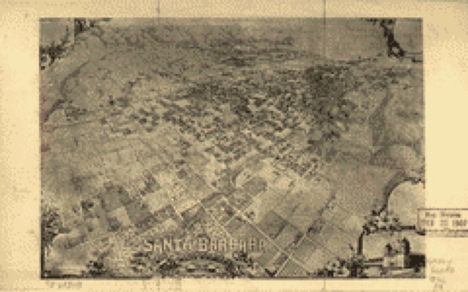 Bird's-eye view, 1896 - Santa Barbara, California 1896