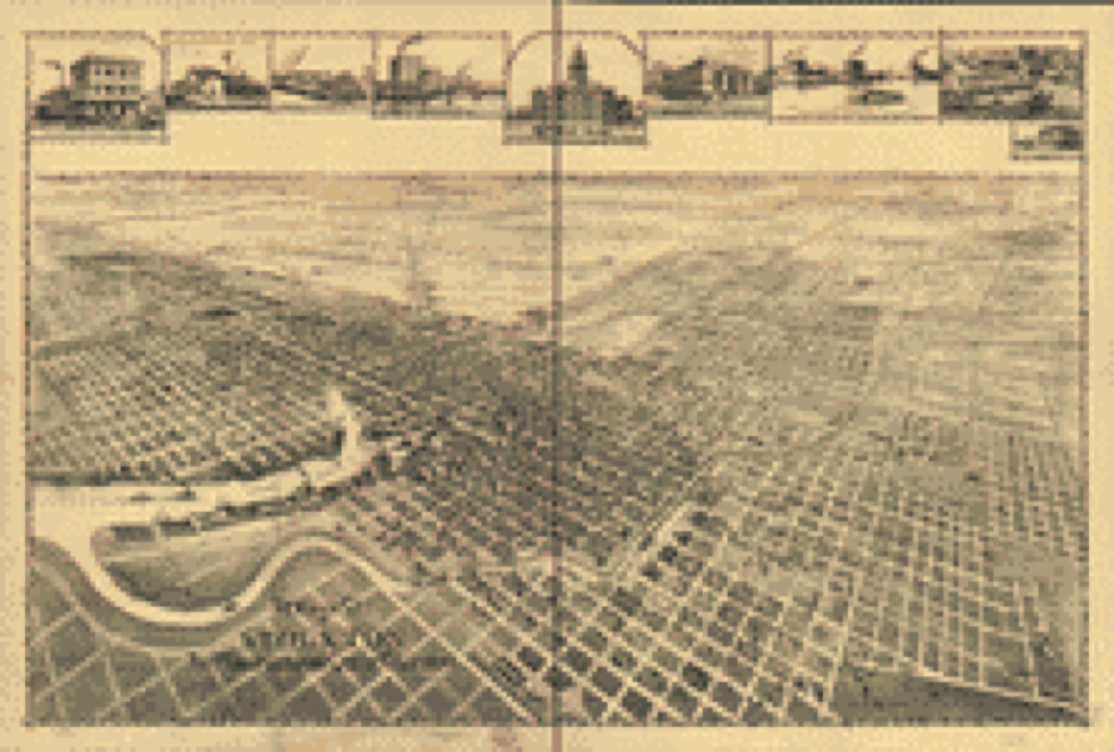 Bird's-eye view, 1895 - View of city of Stockton, the Manufacturing City of California