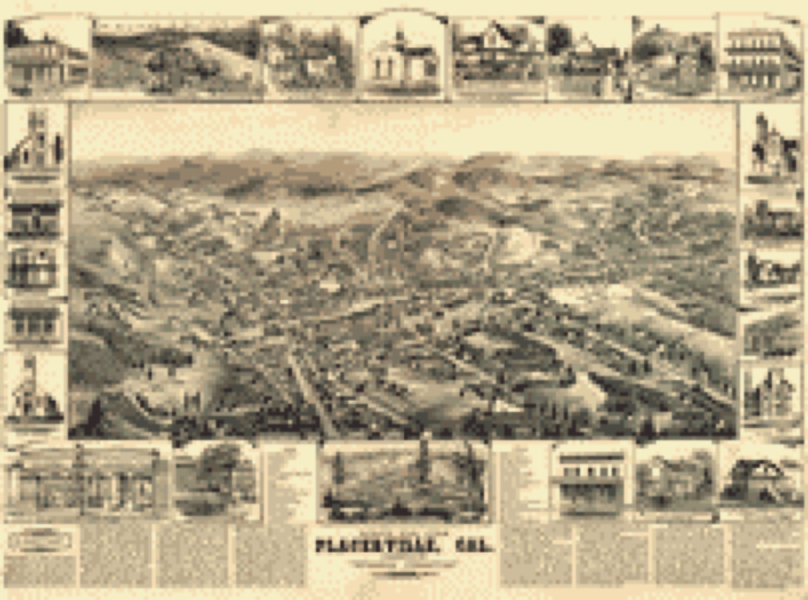Bird's-eye view, 1888 - Bird's eye view, Placerville, Cal