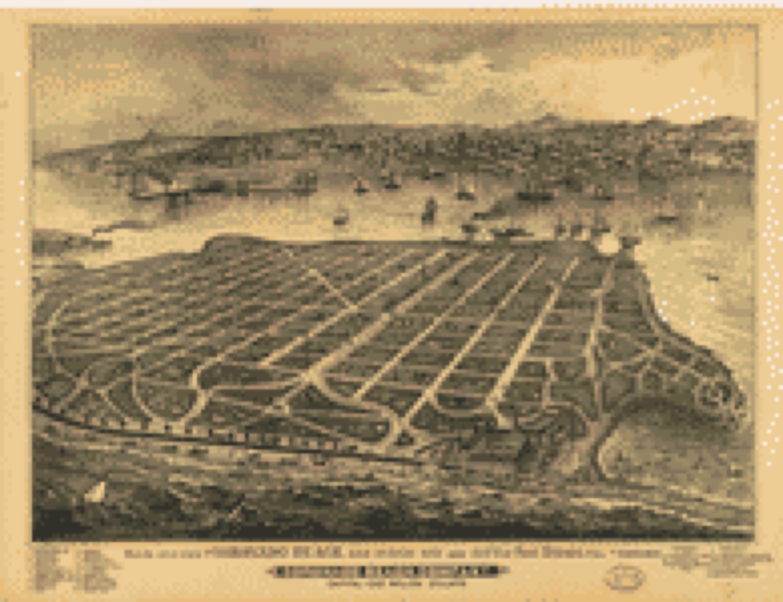 Bird's-eye view, 1880 - Bird's eye view of Coronado Beach, San Diego Bay and city of San Diego, Cal. in distance