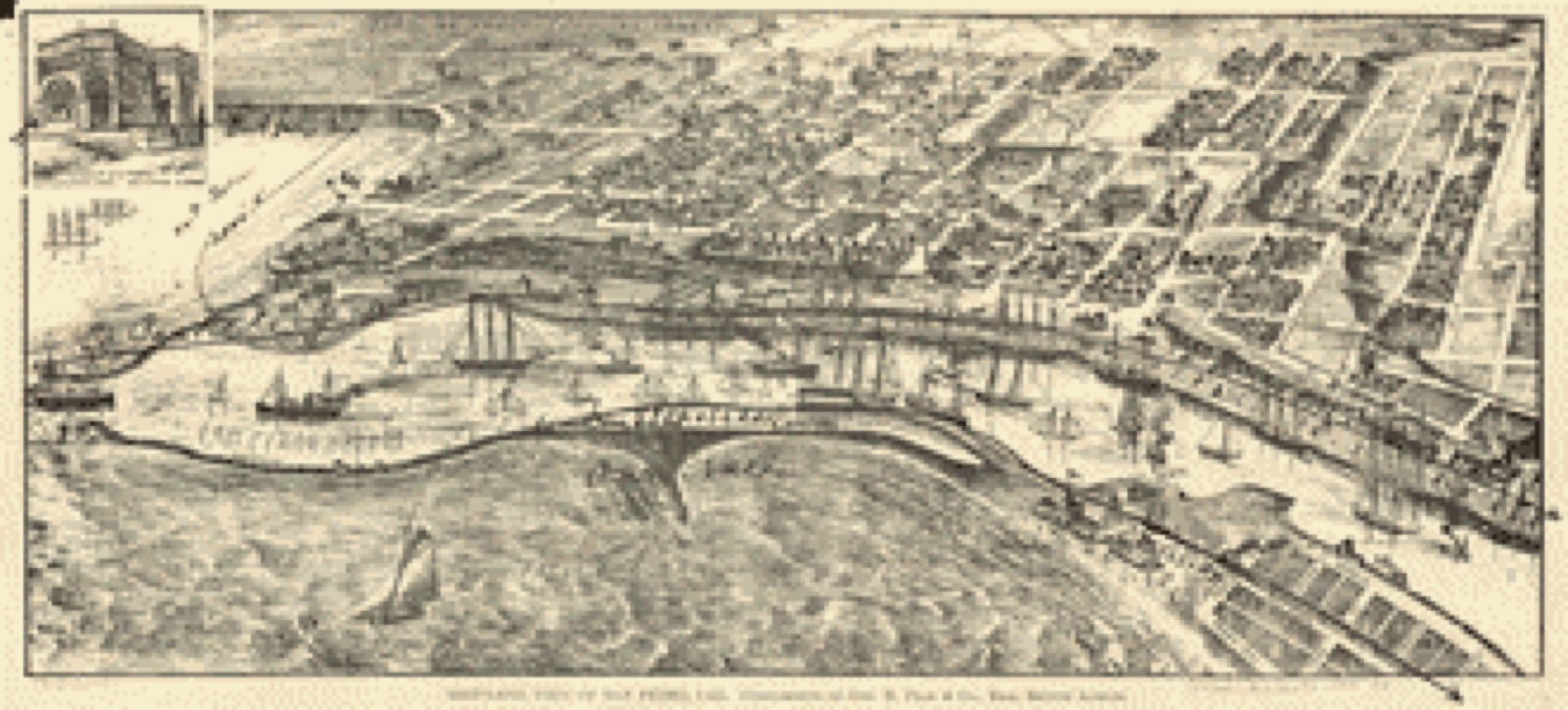 Bird's-eye view, 1905 - Bird's-eye view of San Pedro, Cal