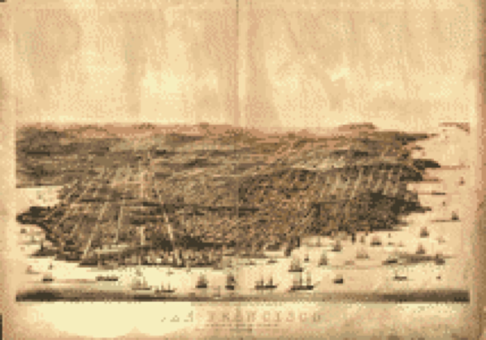 Bird's-eye view, 1864 - San Francisco. Bird's-eye view