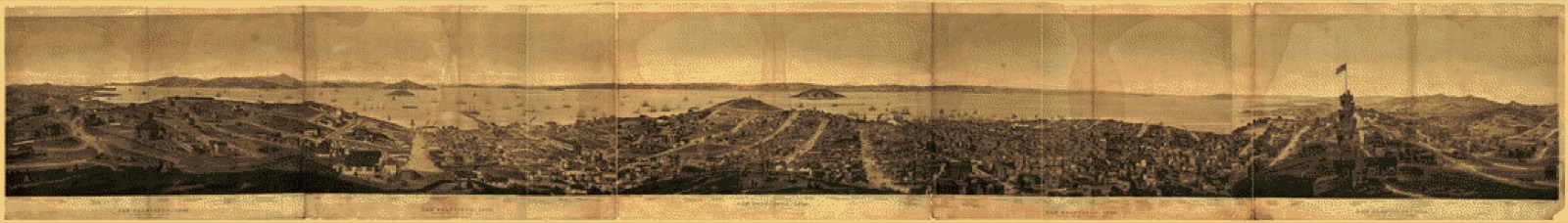 Bird's-eye view, 1862 - San Francisco, 1862, from Russian Hill