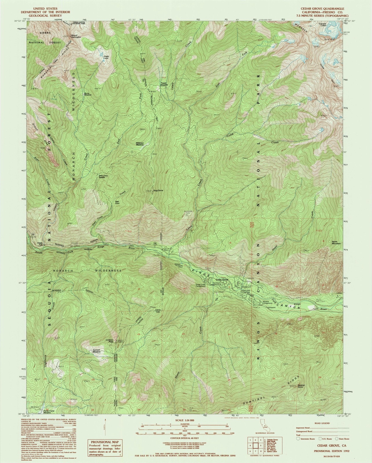 Topographic sheet covering Knapp Cabin, surveyed 1992