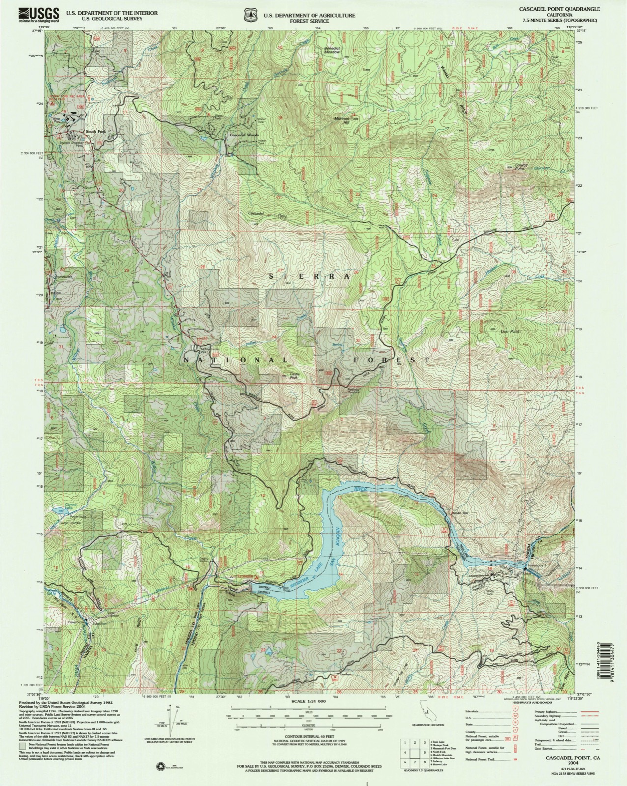 Topographic sheet of South Fork, surveyed 2004