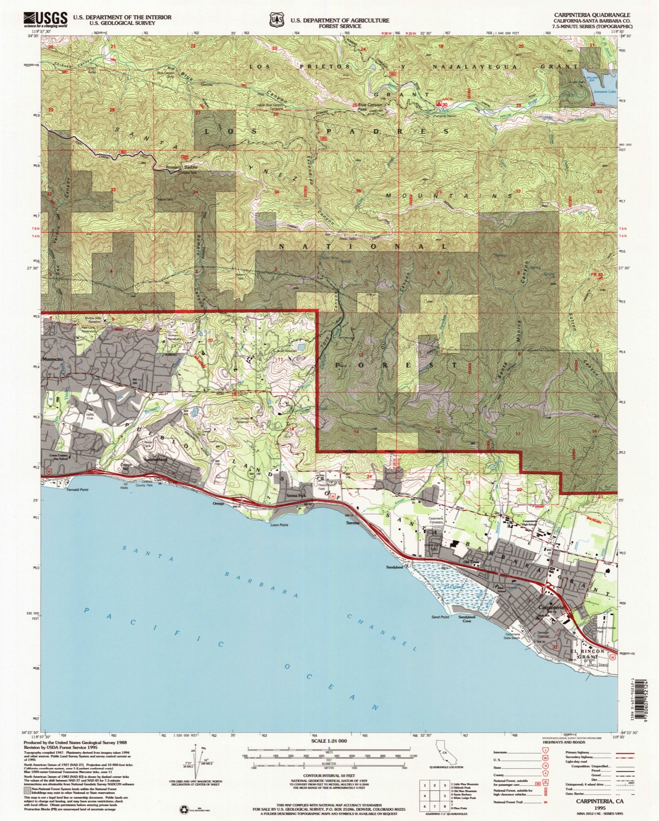 Topographic sheet of Sandyland, surveyed 1995
