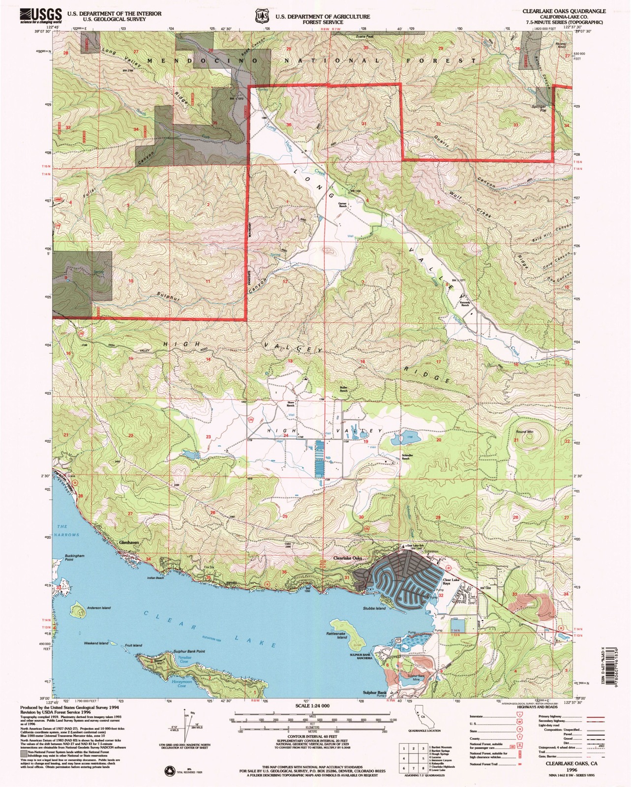 Topographic sheet of Glenhaven, surveyed 1996