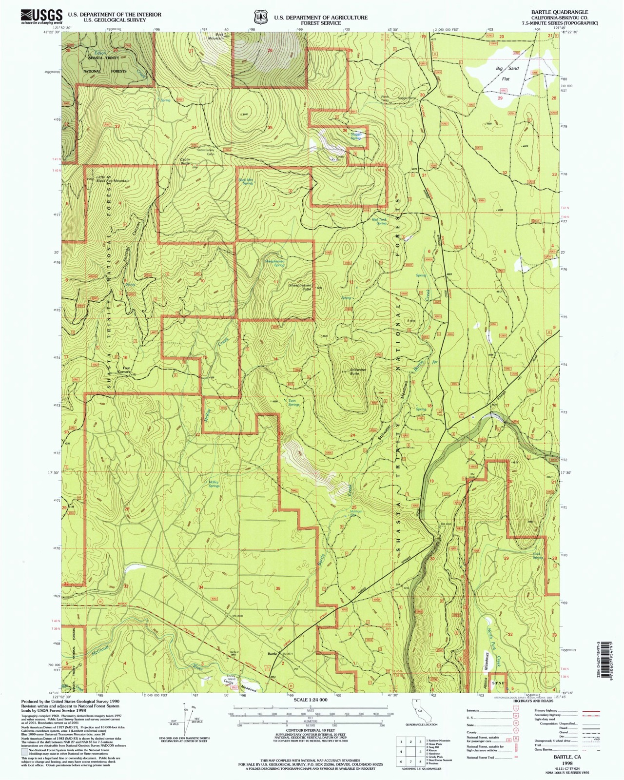 Topographic sheet of Bartle, surveyed 1998