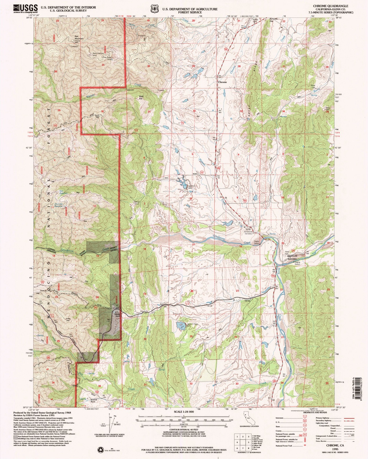 Topographic sheet of Chrome, surveyed 1995