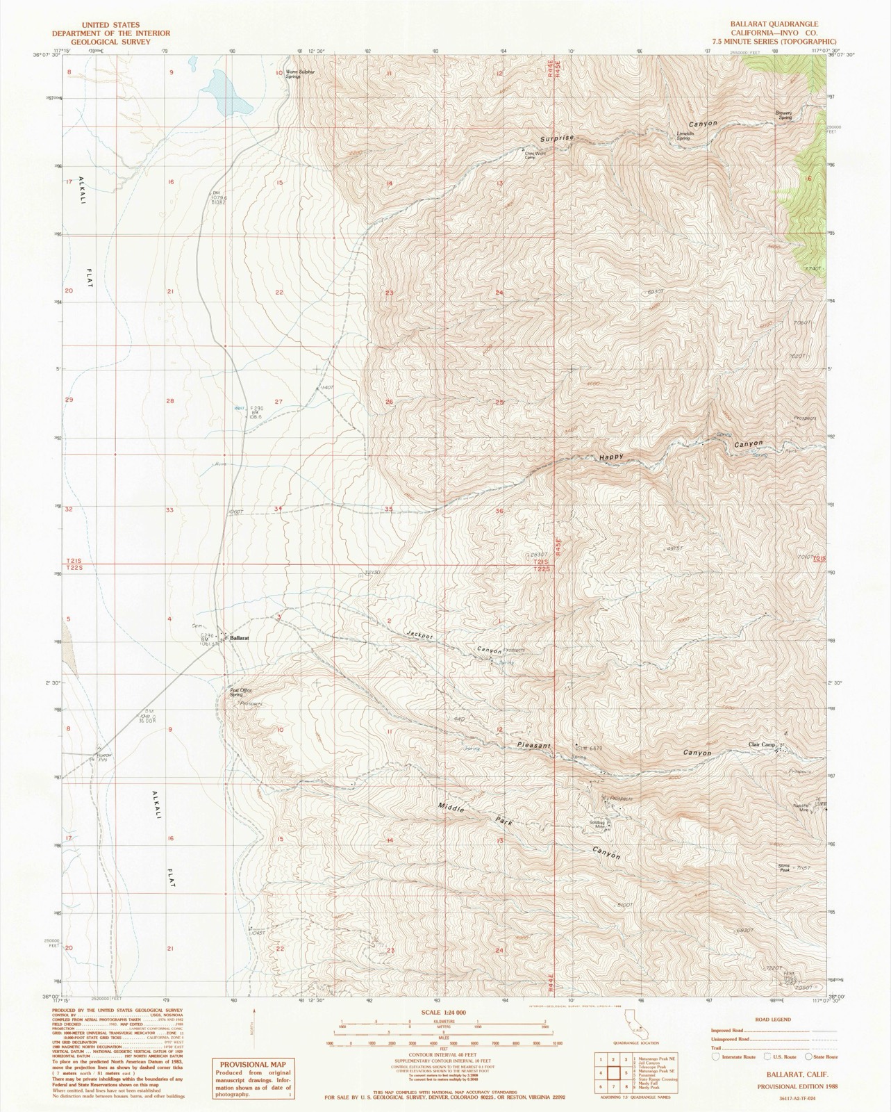 Topographic sheet of Ballarat, surveyed 1988