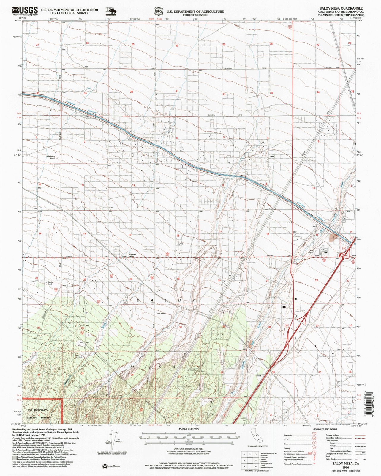 Topographic sheet of Sunset Ridge, surveyed 1996
